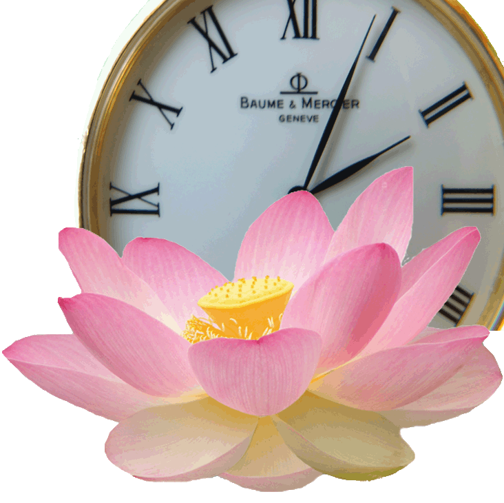 Uhr mit Lotusblüte
